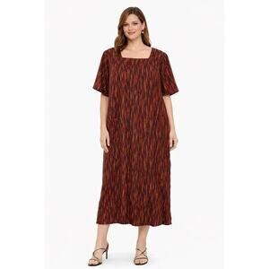 1970s handmade ribbed velvet midi dress short sleeve one pocket medium to large